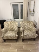 Angol klubfotel pár – faragott karmos lábakkal