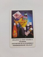 FŐVÁROSI HÁZTARTÁSI ÉS ILLATSZERBOLT KISKERESKEDELMI VÁLLALAT kártyanaptár 1978 - Tomi mosópor, Bip