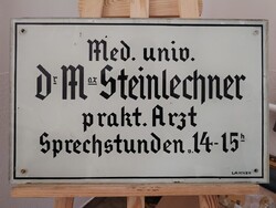 Antik üveg orvosi cégtábla „Dr. M. Steinlechner” (1900 körül), LAHNER j