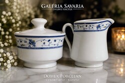 DOMEX porcelán cukortartó és kiöntő szett – klasszikus kék virágmintával