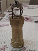 Réz Elemes Mini Bányászlámpa 14cm.