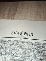 K.u.K. Katonai térkép 1902 - Wien / Bécs és környéke (Generalkarte 1:200.000) - Kétnyelvű (65×50 cm)