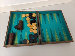 Antik backgammon társas játék ostábla arab játék dobozában 328 6772