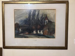 Ifj. Iván Szilárd - Templom mellett..(55x75cm)
