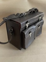 Retro valódi bőr fotóstáska / koffer – Kiváló állapotban (35x16x24 cm)