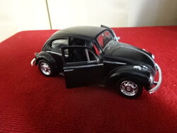 Welly makett autó, Volswagen BEETLE, fekete fém, hossza 12 cm. Jókai