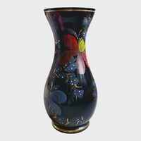 Ritka NDK Jelzett Váza – VEB Kunstglas Zella-Mehlis, Kézzel Festett, 25 cm