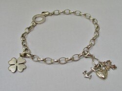 Különleges Thomas Sabo ezüstkarkötő Hit Szeretet Remény és szerencse charm