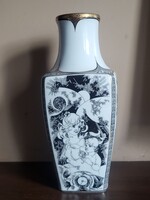 Hollóházi „Négy Évszak” porcelán váza – 37 cm (Jurcsák László)