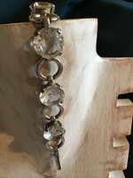 Látványos, 800-as ezüst karkötő nagy kövekkel (18,5 cm)