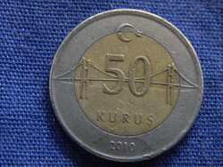 Törökország 50 Kurus 2010 bimetál