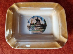 Régi Drasche - Szent István szobor Budapest - hamutartó 13 cm x 10 cm