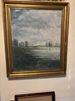 Tihanyi János Lajos - Parton..(60x50cm+k)