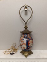 Antik japán imari porcelán váza átszerelve bronz szerelékes elektromos asztali lámpa 832 6815