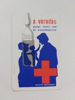 MAGYAR VÖRÖSKERESZT kártyanaptár 1976 - A véradás életet ment, véd és összekapcsol
