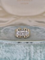 Art deco antik arany gyűrű brillekkel