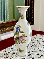Hibátlan dúsan festett, herendi Viktória mintás váza 33 cm