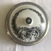 Hollóházi porcelán bonbonier 16cm.