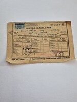 Magyar Királyi Államvasutak Tanuló-Igazolvány 1948/1949 - Magyar Agrártudományi Egyetem pecséttel