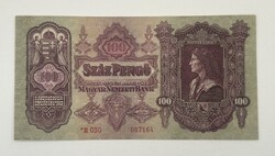 100 Pengő 1930 - Csillagos sorozat - aUNC / Hajtatlan állapotban (egy minimális sarok hibával)