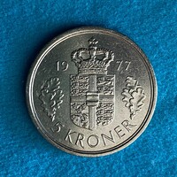 Norvégia - Norway - 5 kroner - 1977 coin