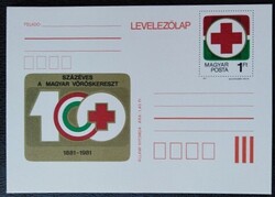 LD304 / 1981 100 éves a Magyar Vöröskereszt díjjegyes levelezőlap