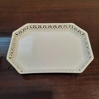 Fehér Herendi porcelán áttört nyolcszög alakú kínáló tál, asztalközép