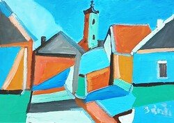 Festmény (01/02) - BÁNFI : SZENTENDRE (olaj, karton, 35x25  cm)