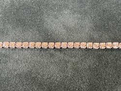 Fehér Arany Tenisz karkötő  14 k.   50 db. kövel