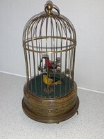 Karl Griesbaum Német automaton MŰKÖDIK! énekes- madarak kalitkában