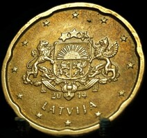 Lettország  20 euro cent, 2014 E16A2