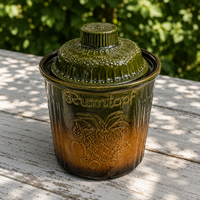 Nagyméretű West Germany Rumtopf fedeles kerámia edény (829-29) – 30 cm