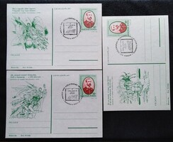 Ld195-209e / 1973 Madách Imre - Ember Tragédiája díjjegyes levelezőlap teljes sor elsőnapi bélyegző