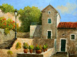 Akciós ár: Lantos György: Mediterrán udvar 30x40 cm