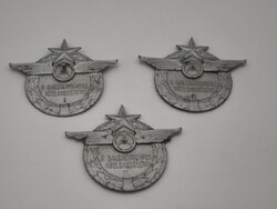 Balesetmentes Közlekedésért I. , II. , III.  nagyméretű 9,5 x 8 cm a hetvenes évekből, rézből