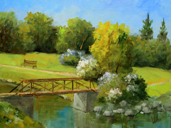 Akciós ár: Lantos György: Fa híd 30x40 cm