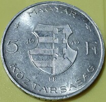 1946 Kossuth 5 forint . Ag ezüst  . F2026 . /2