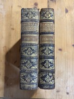 Ritka 1764/1768-as barokk teológiai mű, 2 teljes kötet, aranyozott bőrkötésben
