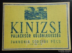 Régi Kinizsi sörös italcíme (Pannónia Sörgyár, Pécs) szép állapotban