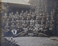 Nagyméretű antik katonai fotó, csoportkép magyar honvédek az 1900-as évek elejéről