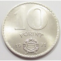 Magyarország,10 forint 1971 aUNC+ nikkel