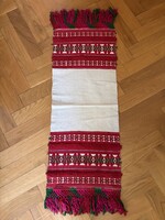 Régi háziszőttes futóterítő, népi mintával