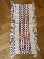 Vintage háziszőttes futóterítő / komódterítő népi mintával
