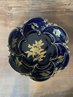 Graf von Henneberg Ilmenau Echt Kobalt porcelán dísztál – német porcelán