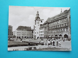 Képeslap (4) - Németország (NDK) - Karl-Marx-Stadt (1990-től Chemnitz) - Piac 1960-as évek