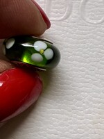 Green original Pandora Murano glass charm