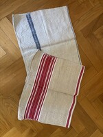 2 db régi lenvászon háziszőttes konyharuha – 1940–1970 közötti vintage darabok