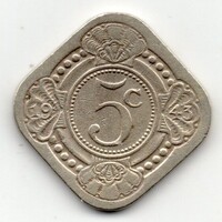 Hollandia Suriname 5 holland cent, 1943, ritka, szép