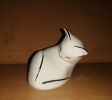 Hollóházi porcelán art deco alvó cica figura (po-2)
