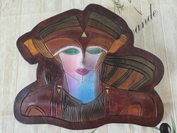 Bőr falidísz 26x22cm